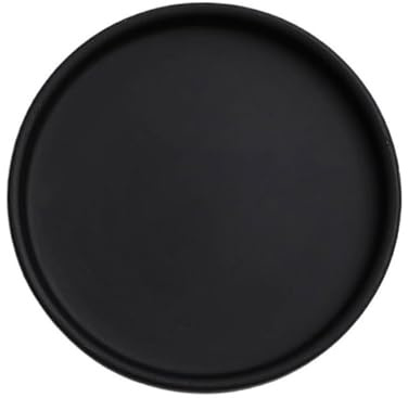 FZL02068LM Soucoupe Soucoupes de Bureau en céramique for Pots Fleurs Ronds, for l'intérieur et l'extérieur, Plateau d'égouttement Coupelle Pot de Fleur(Noir,Grand)