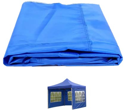 3 x 2 m Überdachung SunWall Zelt-Seitenwand, transparentes, wasserdichtes, regensicheres Fenster, Faltbare Eck-Terrassenüberdachung, Oxford-Stoff (blau) – Zelt-Seitenwand