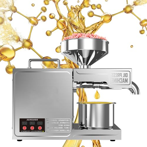 LoJax Máquina De Prensado De Aceite De 820W Exprimidor Automático De Aceite De Oliva Máquina De Prensado De Aceite Comercial Extractor De Semillas De Nueces Eléctrico Comercial De Acero Inoxidable