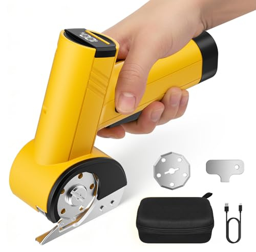 Portatile Forbici Elettriche 420Rpm 2000Mah Ricaricabile Taglia Cartone Forbici Elettriche Per Tessuti Spessore Massimo Di Taglio 11 Mm Taglio Per Pelle, Cartone, Moquette