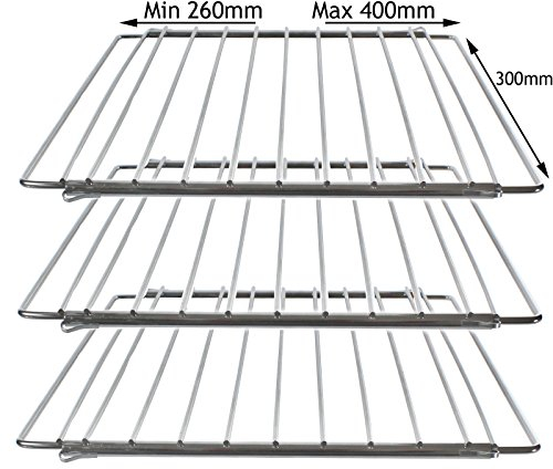 SPARES2GO Lot de 3 mini étagères de four universelles réglables et extensibles pour caravane/camping-car