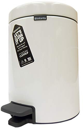 Brabantia NewIcon - Pattumiera a pedale, 5 l, colore: Bianco