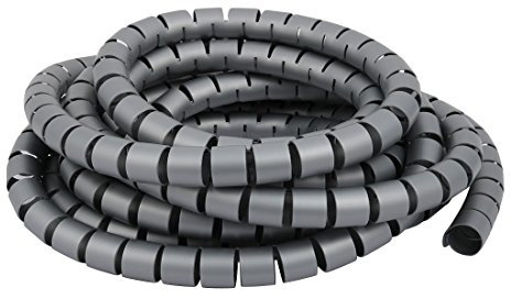 Aexit 20mm x 5m flexibler Spiralschlauch-Kabelwickel-Computer verwalten Kabel grau (cc3f69f600a73eba397a9f5d7c27d3de)