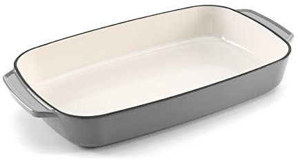 Samuel Groves - Enamel Cast Iron Rectangular Roaster 35cm By Chabrias LTD