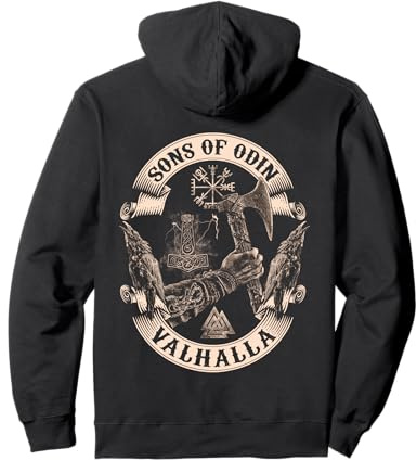 VIKINGS RISE-SONS OF ODIN- Valhalla Vikings Norse V2 Pullover Hoodie