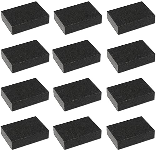 Hongu 12 Spugne Abrasive Carta Vetrata Spugnette per Carteggiare Lucidare Levigatura