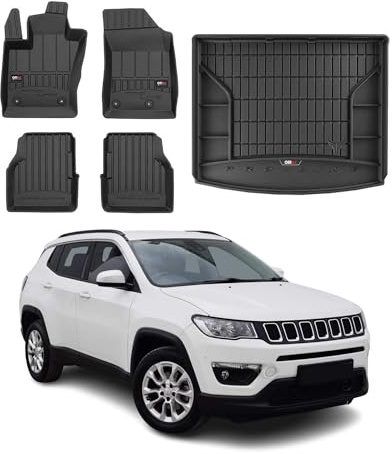 OMAC Fußmatten Kofferraumwanne für Jeep Compass 2017-2025 Gummi 5X Schwarz