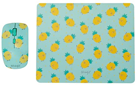 WONDEE Mr. Wonderful Pack 2 en 1 de Souris et Tapis de Souris avec Un Design d'Ananas