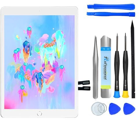 NB+ Écran Tactile pour iPad 6ème Génération 9.7” Écran de Remplacement 2018 Digitizer Adhésif Pré-installé,No Home Button(modèle:A1893 A1954 (Blanc)