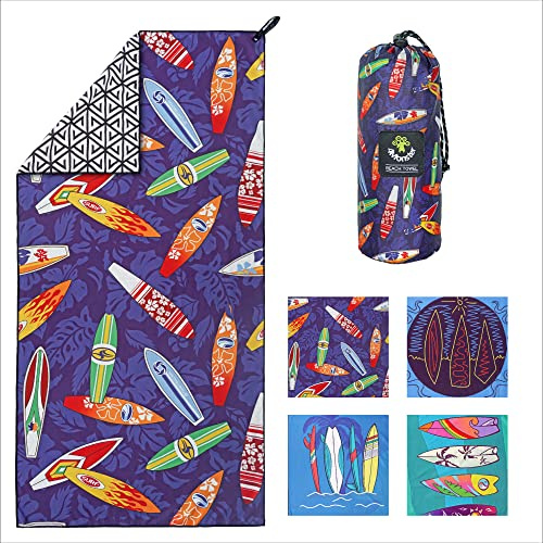 4Monster Mikrofaser Strandtuch Ultra Leicht, Sandabweisendes Handtuch Schnelltrocknend, Saugfähiges Sporthandtuch für Strand Pool Wassersport Yoga Fitness (Windsurfen-A, 80 x 160 cm)