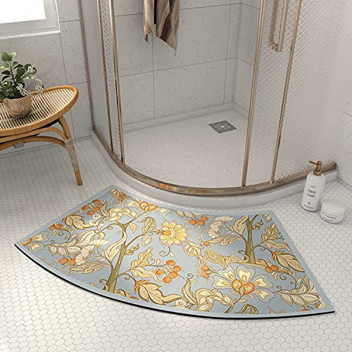 KAYBTNT Gebogene Badematte, Eckdusche Duschvorleger Badezimmerteppich, Weich Halbrund Duschvorleger, Waschbar Badvorleger rutschfest Duschmatte Badteppich,C,40x75cm