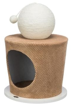 Kuschelhöhle mit Kratzball, Taupe, Ø 36 × 50 cm