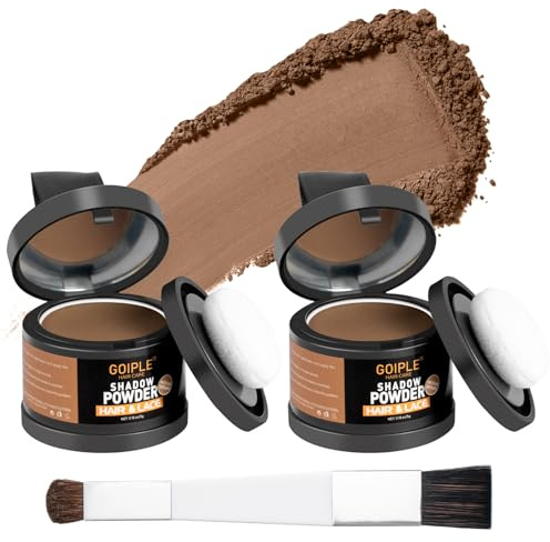 Root Cover Up Powder Hairline Powder for Women Root Touch Up Hair Color for Bald Spots, Eyebrows, Beard Line, Light-Blonde Hair Fibers for Thinning Hair Shadow Cover Up 2 Pack (Medium Brown)