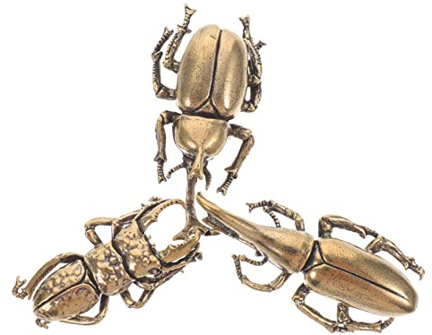 RORPOIR 3stücke Teiliges Messing Vintage Insekten Figur Für Schreibtisch Retro Tischdeko Kleine Brass Statuen Als Für Freunde Und Familie