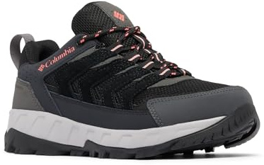 Columbia Women's Strata Trail Low WP, Low Rise Trekking and Hiking Shoes, Black/Juicy, 9 Regular