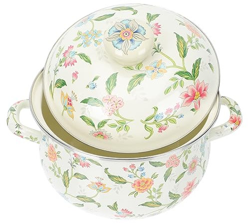 Zerodeko 1Stk Suppentopf aus Emaille Vintage Topf aus Emaille Blumentopf Mini Kochgeschirr aus Keramik Ofen Suppentopf mit flachem Boden Suppentopf zu Hause Induktion Kasserolle Herd Kessel
