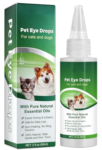huwvqci Pet Eye Drops Tränenfleckenentferner, 60 ml, für kleine Haustiere, Pflege für Hunde, Tränenfleckenentferner, Haustierpflege, Augentropfen für kleine Tiere, Haustierpflege, Katarakte und