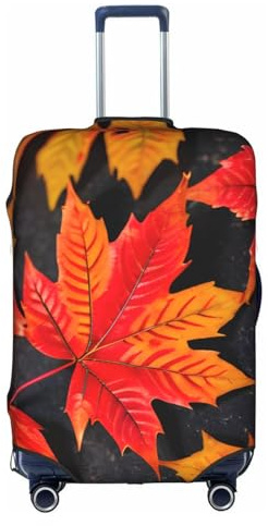 HJLUUFT Kofferschutzhülle mit roten Blättern, TSA-zugelassener Kofferschutz, personalisiertes Design für einfache Identifizierung, Weiss/opulenter Garten, Small