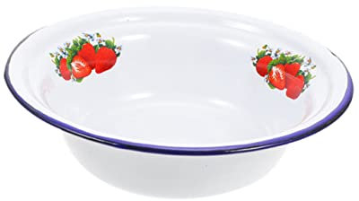 CIYODO Tazón de Sopa Esmaltado Retro de Gran Capacidad para Arroz y Verduras, Adecuado para Cocina Casera y Uso Doméstico