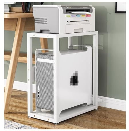 FENGJISUN DruckerstäNder Druckertisch 2-stöckiger Druckerständer, Drucker-Holzregal, CPU-Host-Chassis, Stahlrahmen, Druckerregal Für Zuhause Und Büro Druckerschrank(C)