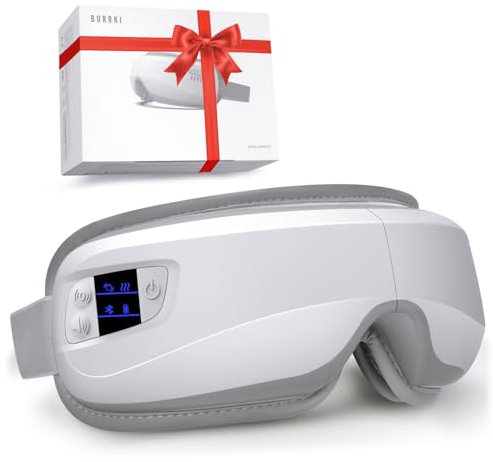 Eye Massager with Heat & Bluetooth Music, Birthday Gifts for Dad Mom Men Women, Heated Eye Mask for Migraines Relief, Reduce Strain, Headache Relief and Improve Sleep, Eye Care Device