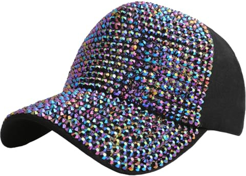 Kabelife Damen Jeans Baseball Cap Baseballkappe mit Blume Strass Basecap Sonnenhut Hip Hop Hut für Outdoor Sport Reisen