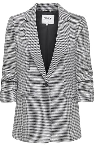 ONLY Onllettie Life 3/4 Check Blazer TLR, Cielo Notturno, 42