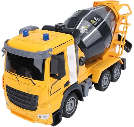 Srliya Remote Control Mixer Truck 2.4G Frequency RC Cement Mixer Construction Truck Toy with Music and Light for Kids