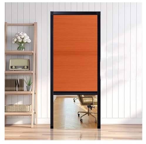 Retractable Vertical Honeycomb Sliding Doors for Living Room Bedroom Kitchen and Front Door Interior Invisible Folding Closet Doors Custom Sizes (Orange 150x200cm)