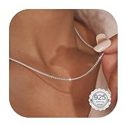 CASSIECA Kette Silber 925 Damen Silberkette Damen 925 Ohne Anhänger Fuchsschwanzkette 2.0 MM Halskette Silber Ketten für Frauen Mädchen 41-61CM