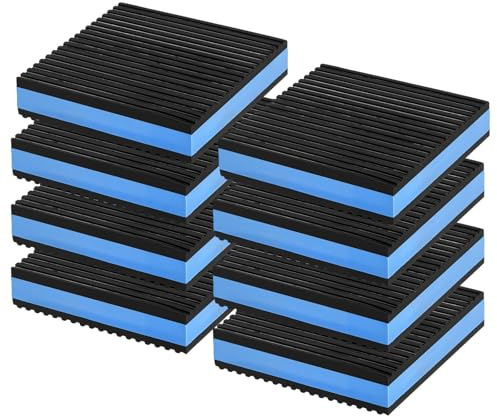 MUKLEI 8 Pack 4 x 4 x 7/8 Inch Anti Vibration Pads, Rubber Isolation Pads, EVA Pad for HVAC Air Conditioner, Compressors, Washer and Dryer, Treadmills