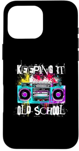 Keeping It Oldschool - Ghetto Blaster Liebhaber klassischer Musik Hülle für iPhone 16 Pro Max