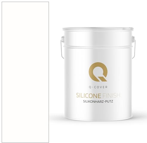 Q-COVER Intonaco in resina siliconica, 15 kg, 1,5 mm, colore bianco antico, intonaco a rullo, intonaco siliconico, intonaco per facciate, intonaco antigraffio, intonaco strutturale, intonaco finito