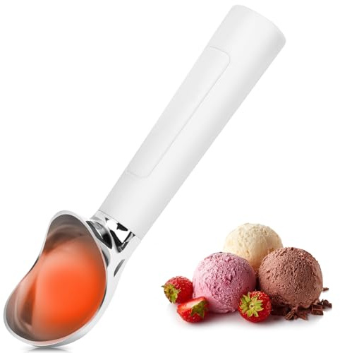 Gugxiom Cuillère à glace électrique chauffante, cuillère à crème glacée électrique rechargeable, cuillère à glace rechargeable avec écran LED, étanche IP67, cuillère à crème glacée auto-chauffante