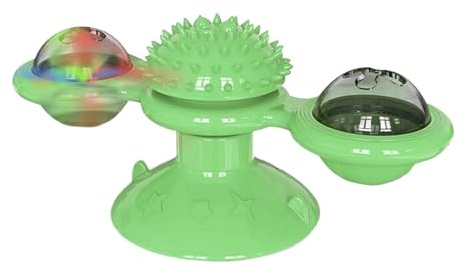 Moulin à Vent Distributeur de Nourriture pour Chat, Distributeur de friandises pour Animaux domestiques, Jouet à Ventouse – Jouet interactif pour Chaton – Outil d'entraînement à Alimentation