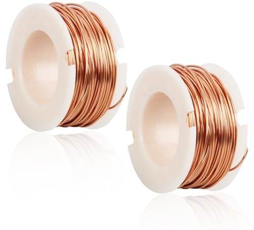 0.5mm 10m Fil de Cuivre Émaillé Magnétique, Fil Cuivre, Fils Émaillés en Cuivre, Fil de Cuivre, Haute Conductivité, Pour Bobinage de Transformateurs, Moteurs,et Autres Applications Électriques (2pc)