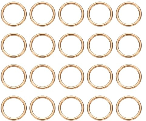 QUARKZMAN 20 Stück 9mm O-Ring Schnallen Zinklegierung Galvanisierte Rundring Schlaufenring für Hardware Taschen Gürtel Bastel DIY Zubehör (Gold)