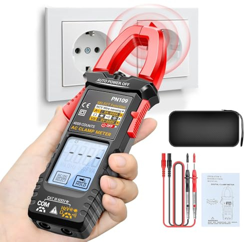 Amperemeter-Zange, Multimeter, Amperometerzange 4000 Zählungen, tragbarer digitaler Detektor für automatische Spannung, Schaltkreis, Kabel für Auto, Automotive Kondensator, zum Lesen von Stromkreisen