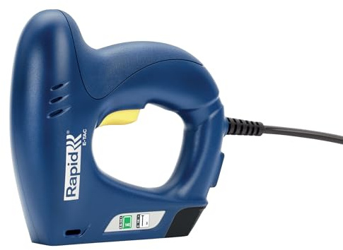 Rapid E-Tac Fissatrice e Chiodatrice Elettrica per Legno, Tappezzeria e Fai da Te, Design Leggero ed Ergonomico con Sensore di Sicurezza, per Punti da 6-14mm e Chiodi da 15mm (5001697)