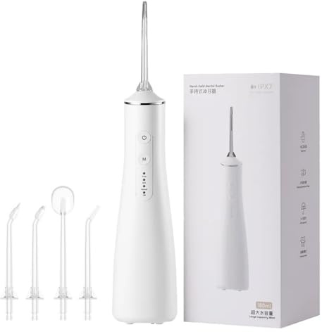 Hydropulseur sans fil pour un soin dentaire & buccal optimal / 3 modes & 4 embouts/Réservoir de 180 ml/Étanchéité IPX7 / Jet dentaire pour gencives