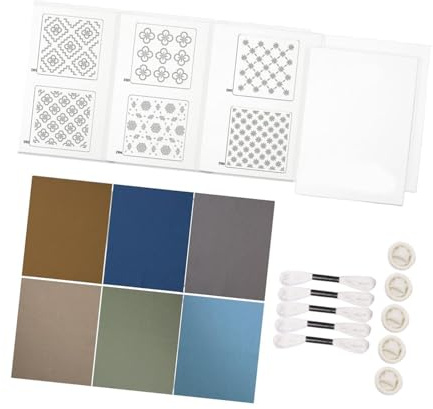 lopituwe Sashiko Coaster-kit för nybörjare, förtryckt mönsterset för enkel stygnövning, betyder att små stygn är enkel stygnteknik, nybörjarmall, ritning av linje, Sashiko-kit, Set D