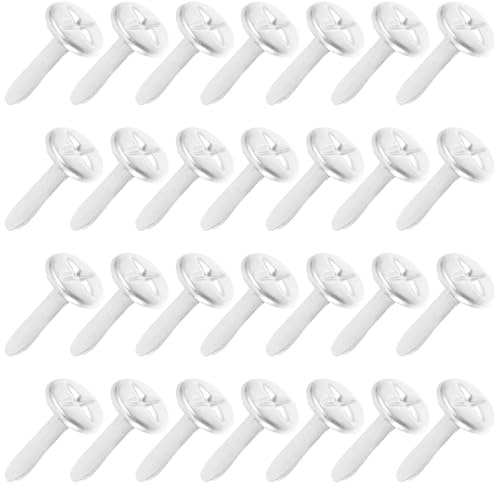 Abaodam 100pcs Two-Legged Metal Paper Fasteners for Crafts, Small Round Flat Head Brads, Scrapbook DIY Decorative Nails for ’s Art Projects