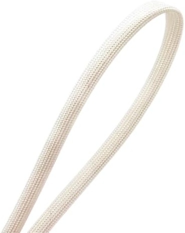 Flätad glasfiberhylsa, HTG 600 Deg.C högtemperaturglasfiberrör, vit hylsa 1 st(White,7MMx5M)