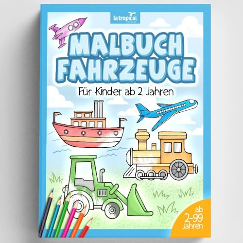 Malbuch Fahrzeuge für Kinder ab 2 Jahren: Deine Lieblingsfahrzeuge zum Ausmalen. Entdecke tolle Ausmalbilder mit klaren Konturen für Mädchen und Jungen zum Kritzeln und Krakeln.