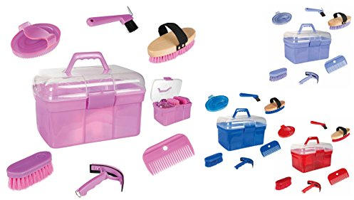 HKM 10475 Putzkiste Light, Putzzeug Putzset Pferdepflege, gefüllt 6-teilig