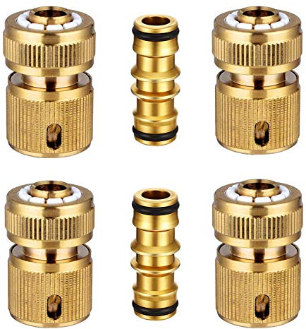 Hydrogarden Paquete de 6 Mangueras de jardín Conector rápido Conector de Extremo de Manguera Extensor de Conector de Extremo de Manguera Macho Doble para unir Tubo de Tubo de Manguera de 1/2 Pulgada