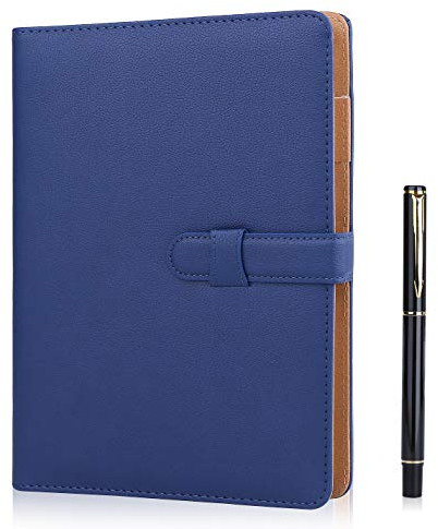 Minlna A5 Leder Notizbuch, Bindemittel Nachfüllbares Kompositions Notizbuch, für Business-Tagebuch Sitzungsprotokoll