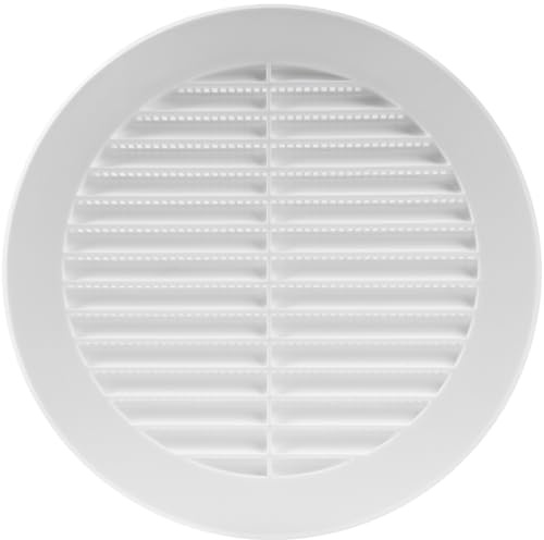 Vent Systems Weiß Lüftungsgitter Rund 150mm – Kunststoff Belüftungsgitter mit Insektenschutz – Gitterabdeckung – Lüftung Abdeckung für Badezimmer, Heimbüro, Küche - HVAC-Lüftungsöffnungen