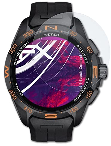 atFoliX Protection Écran Film de verre en plastique compatible avec Tissot T-Touch Connect Solar Verre film protecteur, 9H Hybrid-Glass FX Protection Écran en Verre trempé de plastique