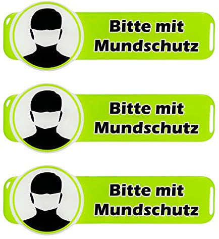 BIKE-label Schild 3D Aufkleber 158 x 53 mm 3 Stück Hinweis Maske tragen 900186
